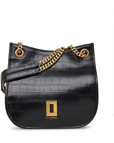 Karl Lagerfeld | Women's Lyon Hobo Bag | Black/gold