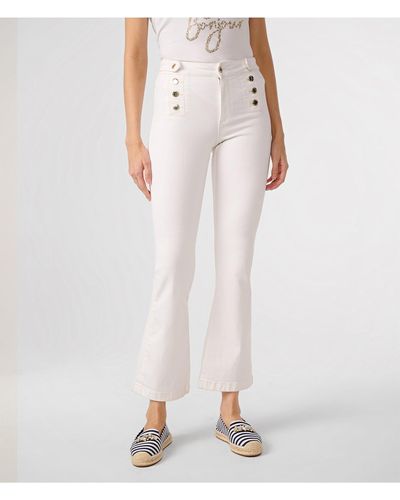 Karl Lagerfeld | Women's Sailor Denim Jeans | White Denim - Pink