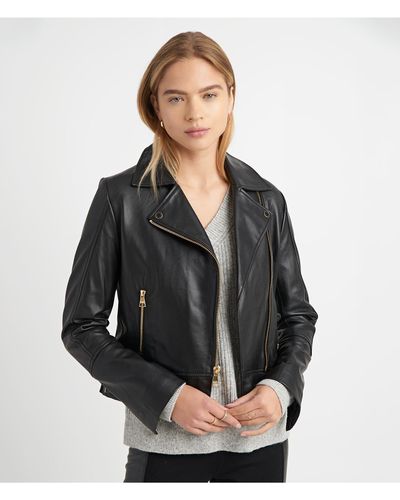 Karl Lagerfeld | Women's Moto Leather Jacket | Black | Size Xs