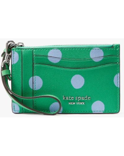 Kate Spade Morgan Sunshine Dot Card Case Wristlet - Green