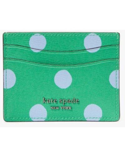Kate Spade Morgan Sunshine Dot Card Holder - Green