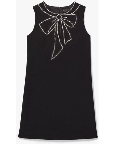 Kate Spade Embellished Bow Crepe Dress - Black