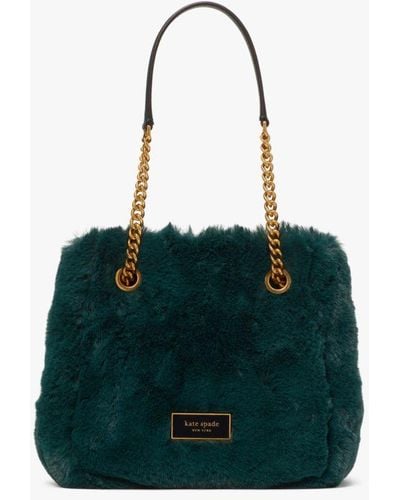 Kate Spade Cleo Faux Fur Small Chain Bucket Bag - Black