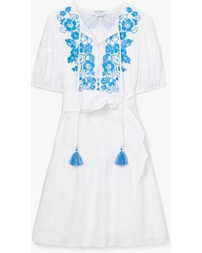 Kate Spade Floral Embroidered Shirtdress - Blue