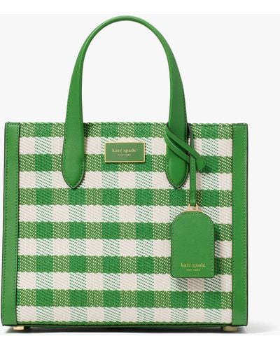 Kate Spade Manhattan Gingham Tote Bag aus Tweed - Grün