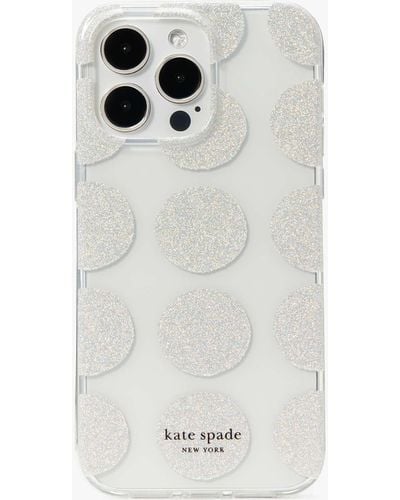Kate Spade Glitter Art Dots Hülle für iPhone 14 Pro Max - Weiß