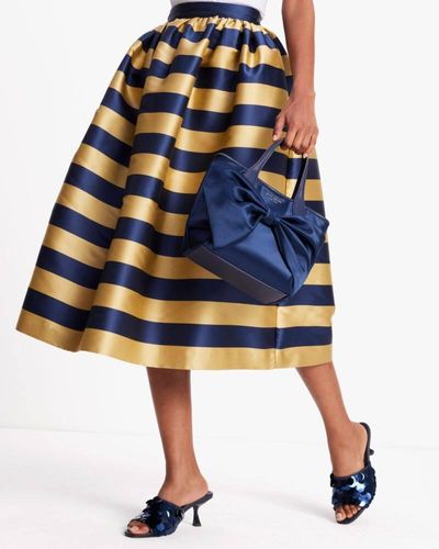 Kate Spade Awning Stripe Midi Skirt - Blue