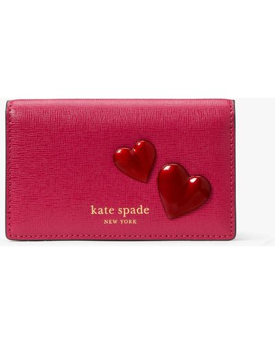 Kate Spade Pitter Patter Klapp-Portemonnaie mit Druckknopf - Rot