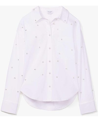 Kate Spade Embellished Hemd aus Popeline - Weiß