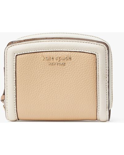 Kate Spade Knott Colorblocked Small Compact Wallet - Natural
