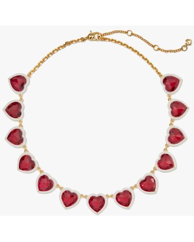 Kate Spade Sweetheart Statement Necklace - Red