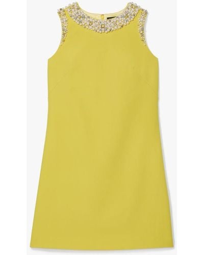 Kate Spade Jewelled Crepe Shift Dress - Yellow