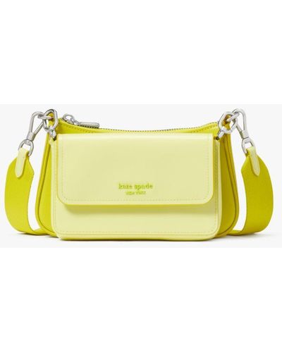 Kate Spade Double Up Patent Leather Crossbody - Yellow