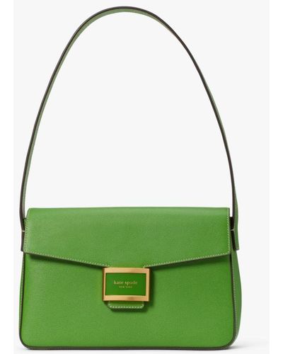 Kate Spade Katy Flap Leather Shoulder Bag - Green