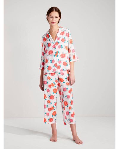 Kate Spade Just Rosy Crop Pj Set - White