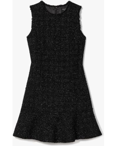 Kate Spade Kleid aus Tweed mit Volant - Schwarz