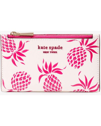 Kate Spade Morgan Klapp-Portemonnaie mit Ananas-Prägung - Pink