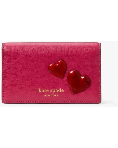 Kate Spade Pitter Patter Small Bifold Snap Wallet - Red