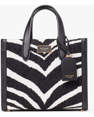 Kate Spade Manhattan Bold Zebra Tote Bag Aus Bouclé-jacquard - Weiß