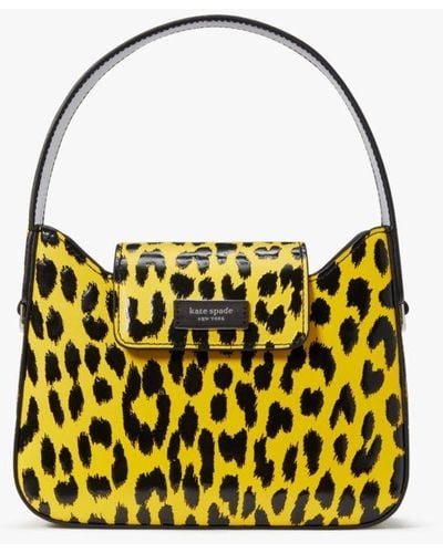 Kate Spade Sam Icon Modern Leopard Mini Hobo Bag - Yellow