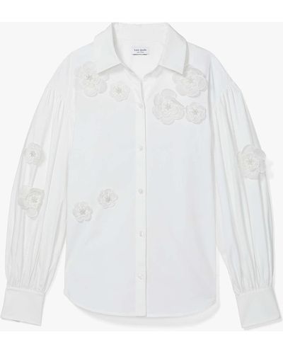 Kate Spade Flower Andie Hemd aus Organza - Weiß