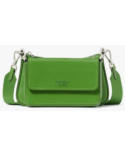 Kate Spade Double Up Patent Leather Crossbody - Green