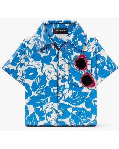 Kate Spade Playa Printed 3d Shirt Crossbody - Blue