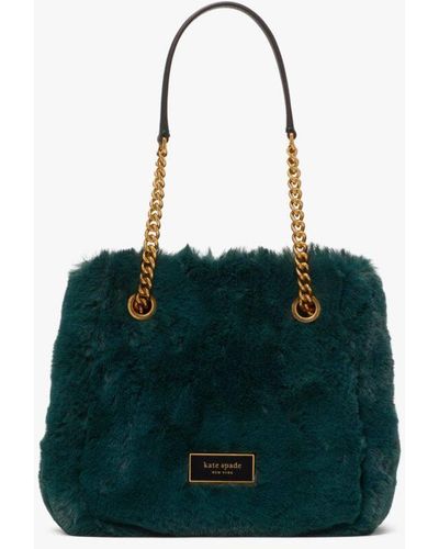 Kate Spade Cleo Faux Fur Small Chain Bucket Bag - Black