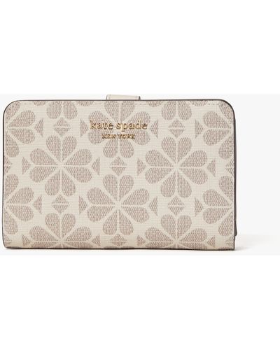 Kate Spade Spade Flower Coated Canvas Compact Wallet - Natural