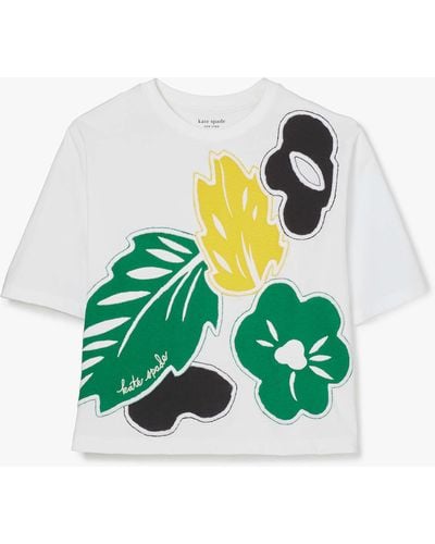 Kate Spade T-Shirt mit Blumenverzierung - Weiß