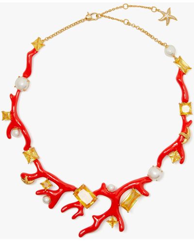 Kate Spade Reef Treasure Coral Statement Necklace - Red
