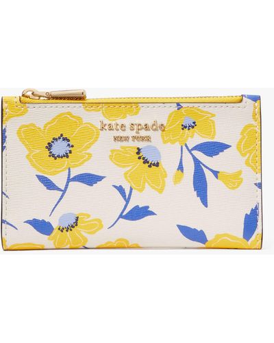 Kate Spade Morgan Sunshine Floral Klapp-Portemonnaie aus PVC - Gelb