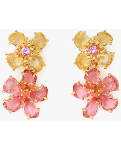 Kate Spade Paradise Flower Double Drop Earrings - Pink