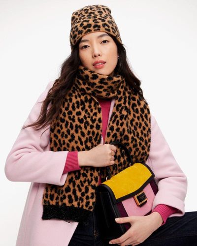 Kate Spade Modern Leopard Knit Scarf - Red