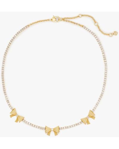 Kate Spade Wrapped In A Bow Tennis Necklace - Metallic