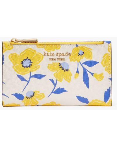 Kate Spade Morgan Sunshine Floral Printed Pvc Small Slim Bifold Wallet - Multicolour