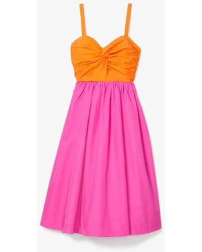 Kate Spade Twist Bodice Colorblocked Dress - Pink