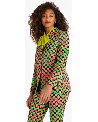 Kate Spade Patio Tile Twill Blazer - Green