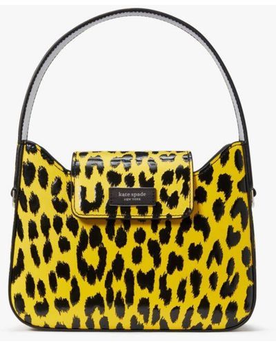 Kate Spade Sam Icon Modern Leopard Mini Hobo Bag - Yellow