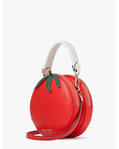 Kate Spade Double Roma Tomato Smooth Leather Small Crossbody - Red
