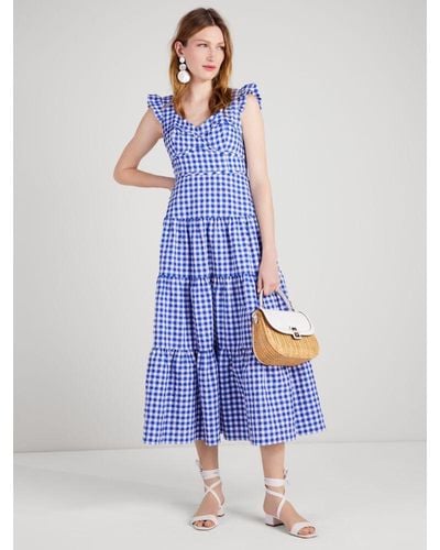 Kate Spade Gingham Tiered Dress - Blue