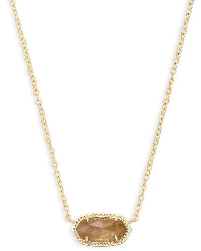 Kendra Scott Elisa Gold Short Pendant Necklace In Amethyst - Metallic