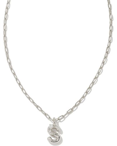 Kendra Scott Crystal Letter S Silver Short Pendant Necklace - Metallic