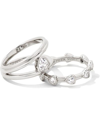 Kendra Scott Arden Silver Ring Set - White