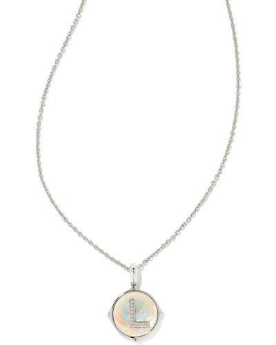 Kendra Scott Letter L Silver Disc Reversible Pendant Necklace - Metallic