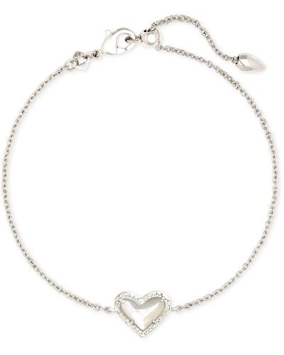 Kendra Scott Ari Heart Silver Chain Bracelet - White