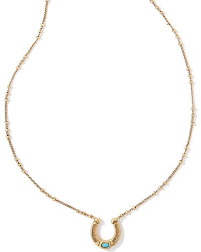 Kendra Scott Noble Vintage Gold Horseshoe Pendant Necklace - Metallic