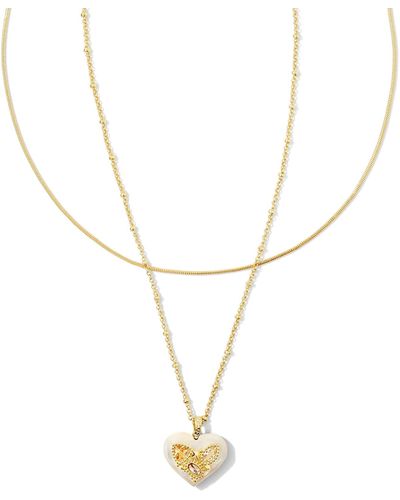 Kendra Scott Penny Gold Heart Multi Strand Necklace - Metallic