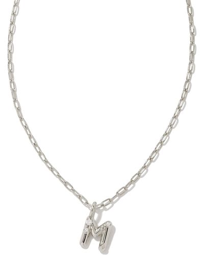 Kendra Scott Crystal Letter M Silver Short Pendant Necklace - Metallic