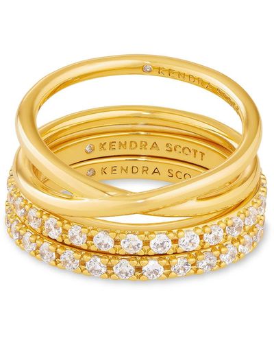 Kendra Scott Livy Gold Rings Set Of 3 - Metallic